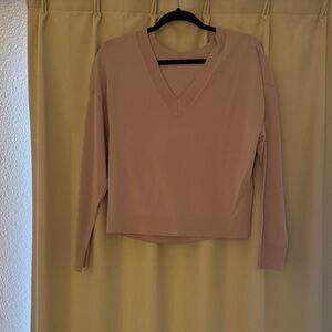 Express Blush V-Neck Long Sleeve Top
